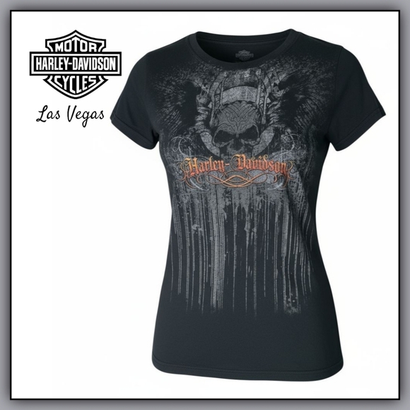 Harley-Davidson Women's Black Tee Size L - Picture 1 of 8